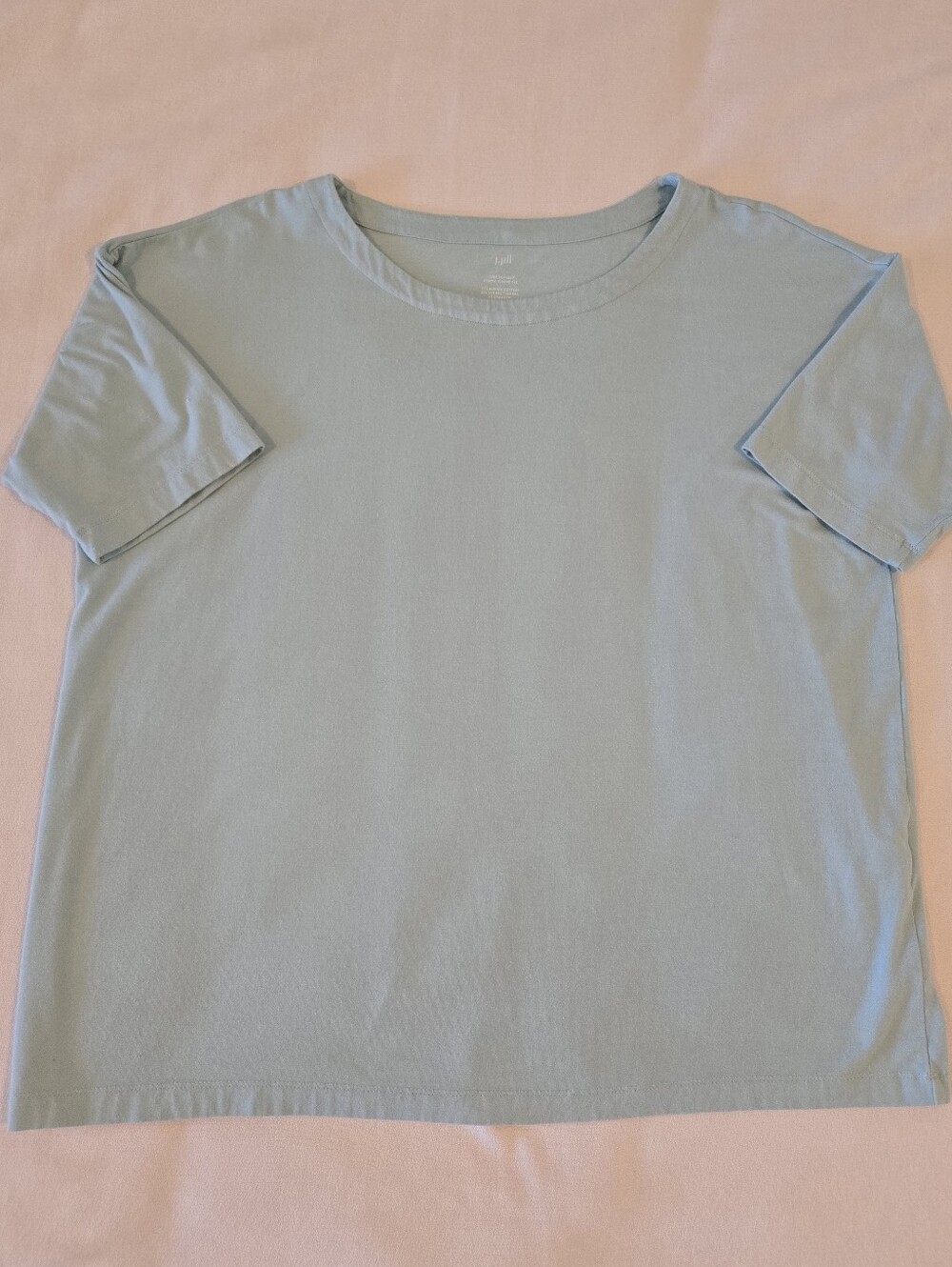 J. JILL Luxe Supima Elbow Sleeve Tee Light Blue Size Large